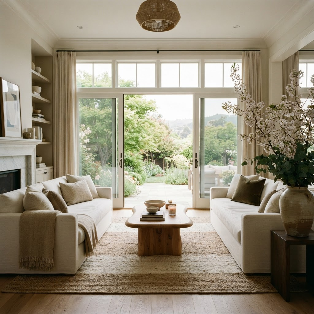 A beautifully staged living area prepared for market
